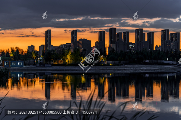 中國長春南溪濕地公園夜景
