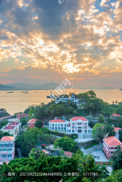中國福建廈門鼓浪嶼日落風光