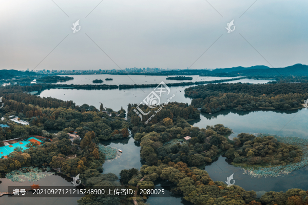 杭州西湖全景航拍