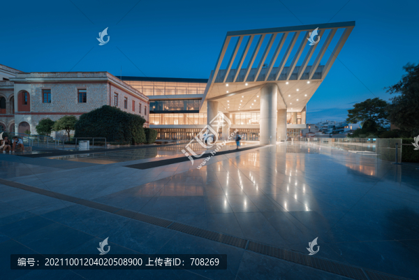 雅典衛(wèi)城博物館黃昏夜景