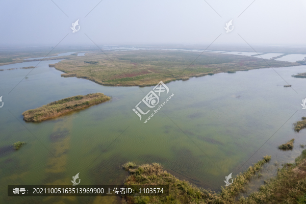 航拍東營(yíng)黃河口濕地