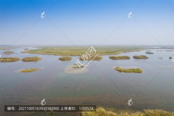 航拍東營黃河口濕地