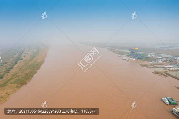 航拍黃河入海口生態(tài)旅游區(qū)