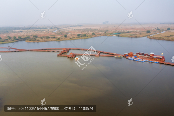 航拍黃河入海口生態(tài)旅游區(qū)