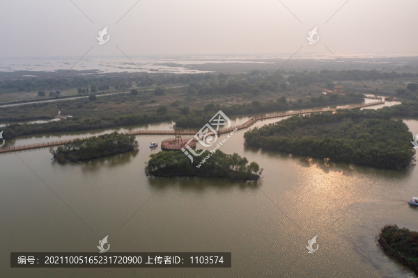 航拍黃河入?？谏鷳B(tài)旅游區(qū)
