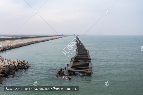 航拍東營(yíng)孤東海堤