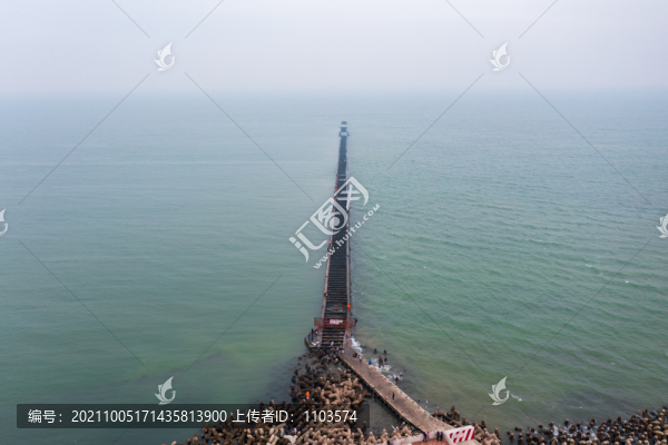 航拍東營(yíng)孤東海堤