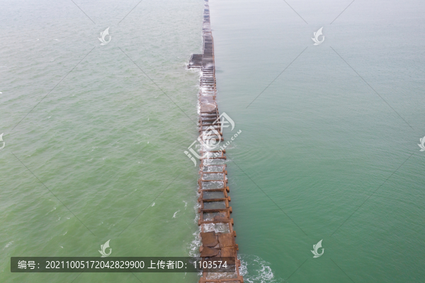 航拍東營孤東海堤