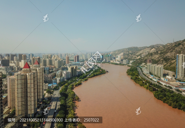 航拍甘肅省蘭州市風光