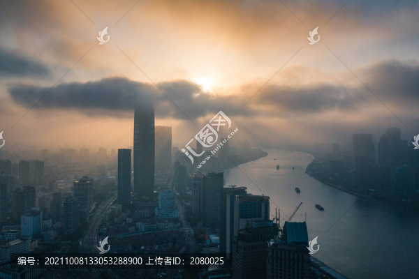 上海平流霧航拍