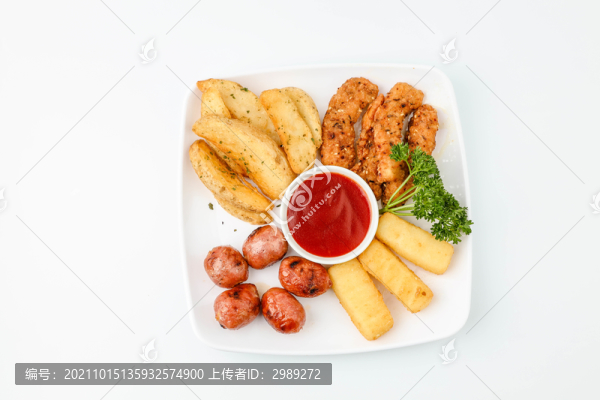 西餐小食組合薯角肉棗腸