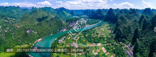 桂林冠巖風景區(qū)航拍全景