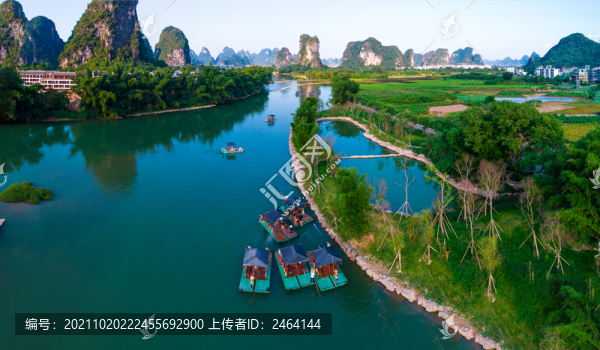 全景航拍遇龍河十里畫廊景區(qū)