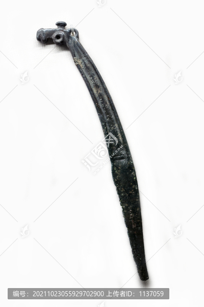 商代羊首青銅刀