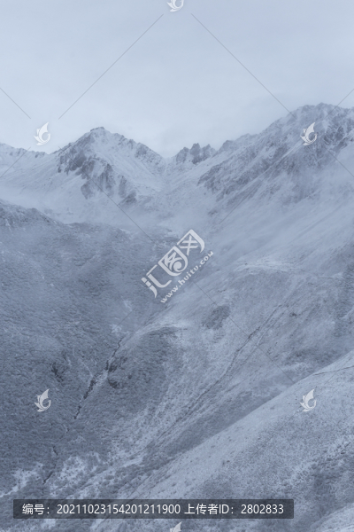 云霧雪山風(fēng)光水墨畫(huà)