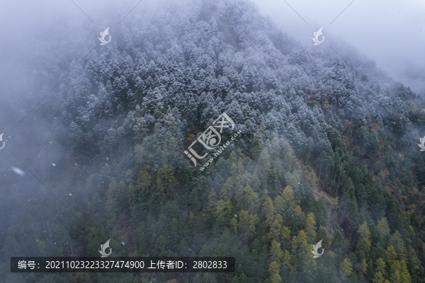 川西高原秋季高山峽谷自然風光