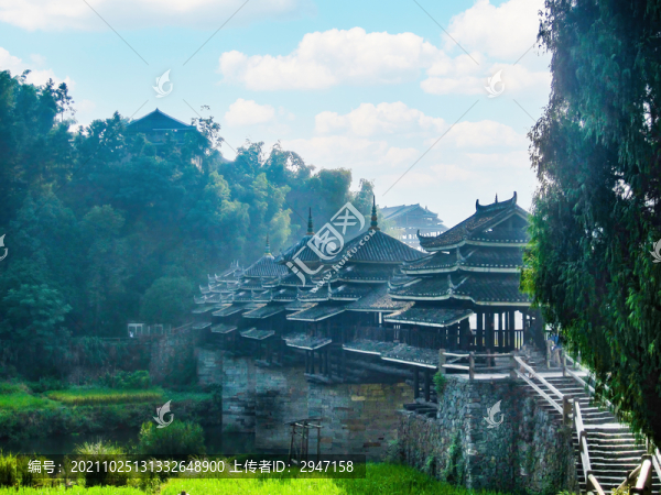 中國廣西風(fēng)雨橋建筑