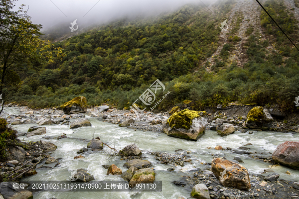 高山冰川流水
