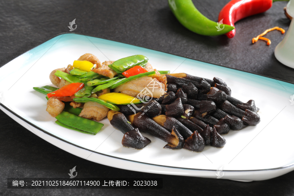 荷蘭豆蘑菇炒肉