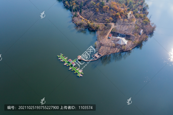 航拍濟南百丈崖水庫