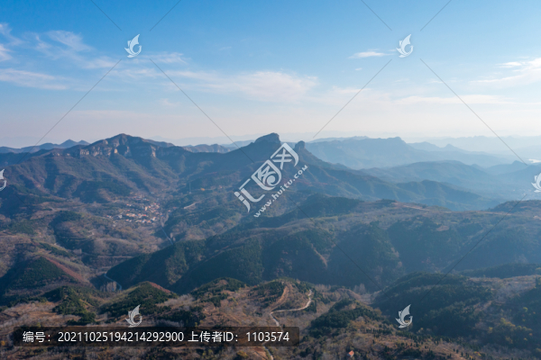 航拍濟(jì)南大小寨山