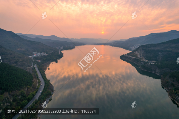 航拍濟南錦繡川水庫