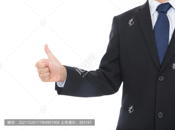 男士伸出手豎起大拇指