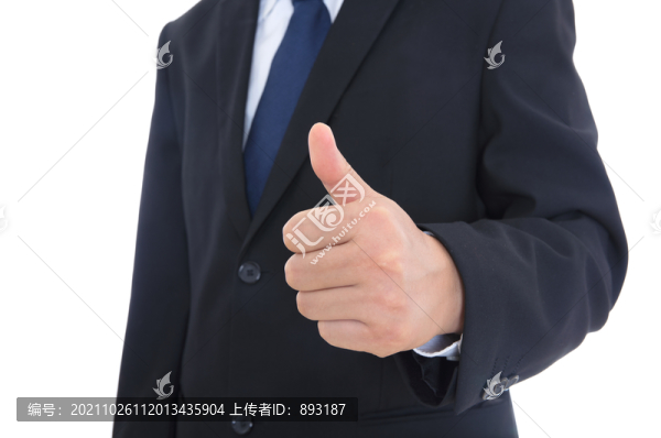 男士伸出手豎起大拇指