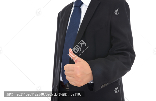 男士伸出手豎起大拇指