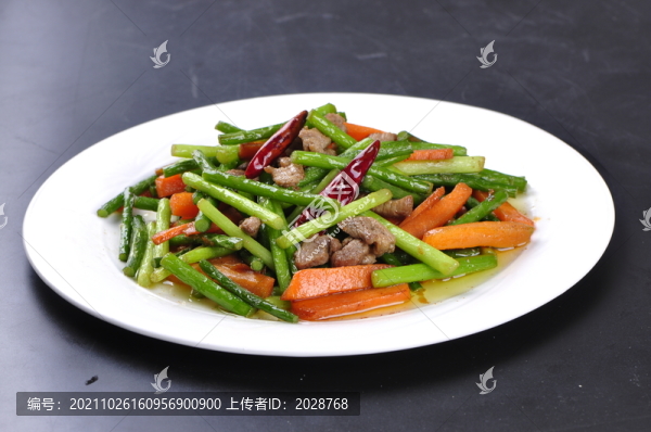 蒜苔炒肉絲