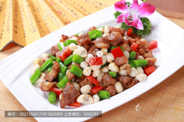 荷蘭豆馬蹄炒肉丁
