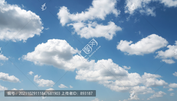晴朗天氣里高空的藍天白云背景
