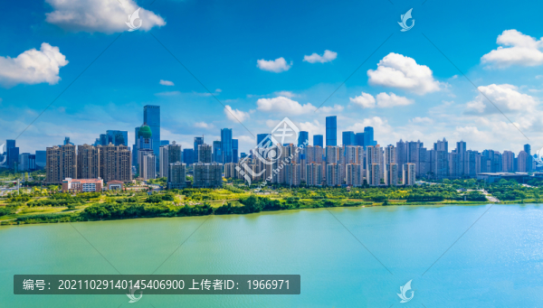 南寧市邕江兩岸城市航拍