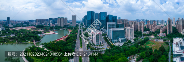 佛山千燈湖區(qū)域建筑群全景航拍