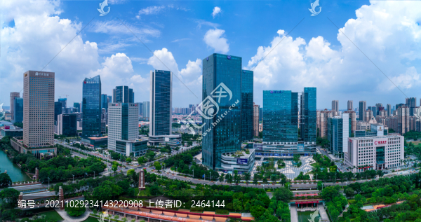 佛山千燈湖區(qū)域建筑群全景航拍