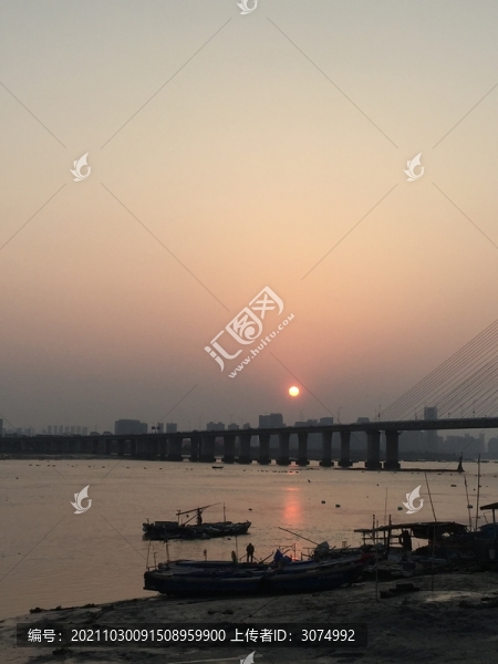 晉江大橋江濱夕陽