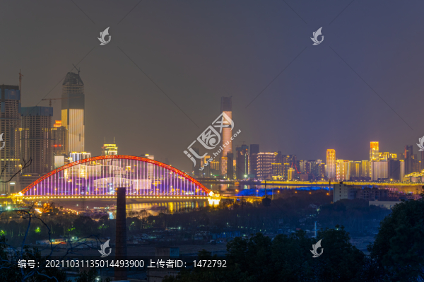 湖北武漢城市天際線風光