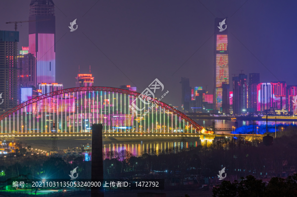 湖北武漢城市天際線風光