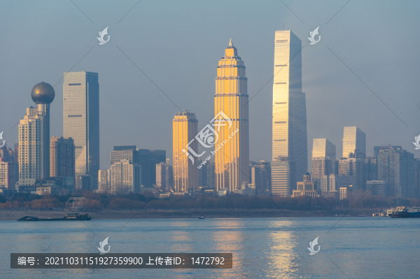 湖北武漢城市天際線風光