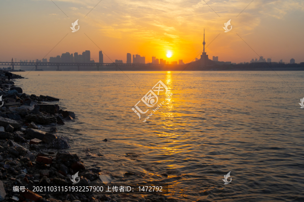 湖北武漢城市天際線風光
