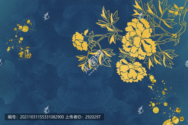 矢量紋理梅花福中國風背景電視墻