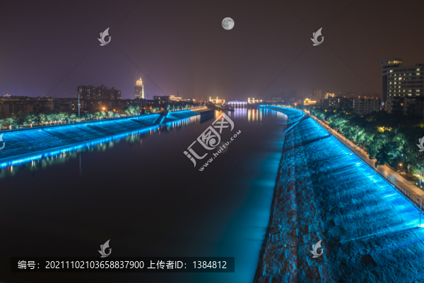 葛洲壩船閘夜景