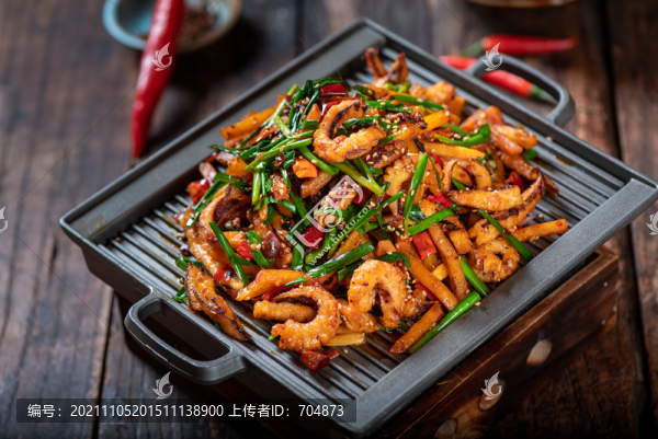 蔥香鐵板魷魚