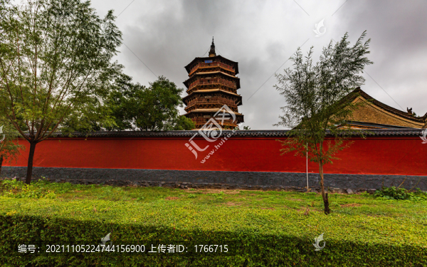 中國山西應(yīng)縣佛宮寺釋迦塔風(fēng)光