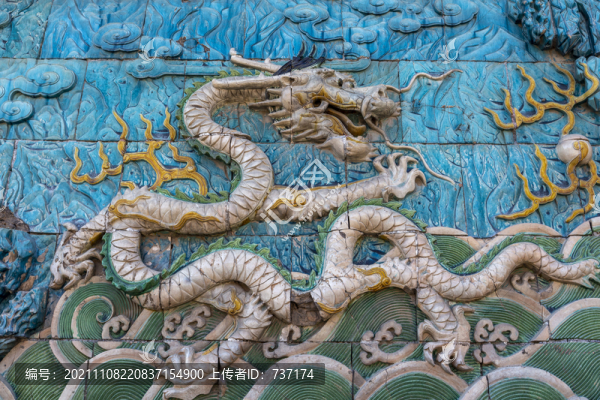 北京故宮九龍壁局部