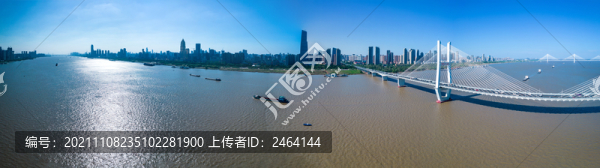 湖北武漢長江全景城市風(fēng)光