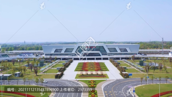 航拍江西吉安西站高鐵站
