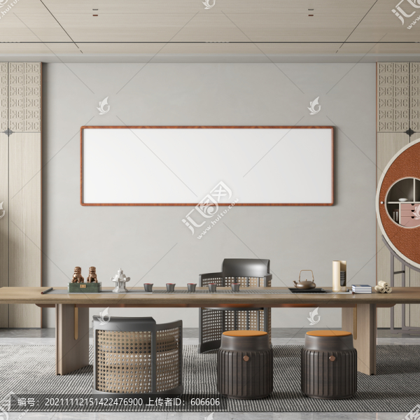 禪意茶室裝飾畫(huà)壁畫(huà)芯場(chǎng)景圖