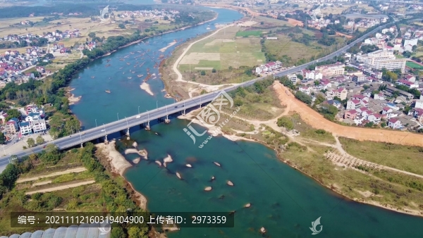 航拍江西吉安縣敦厚鎮(zhèn)高塘大橋