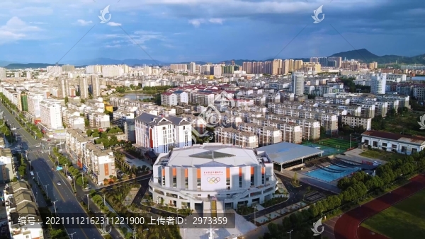 航拍江西省吉安縣城敦厚鎮(zhèn)城區(qū)